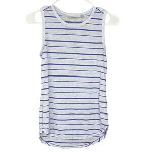 Athleta Asana Muscle Tank Top Gray Blue Striped Size XS
